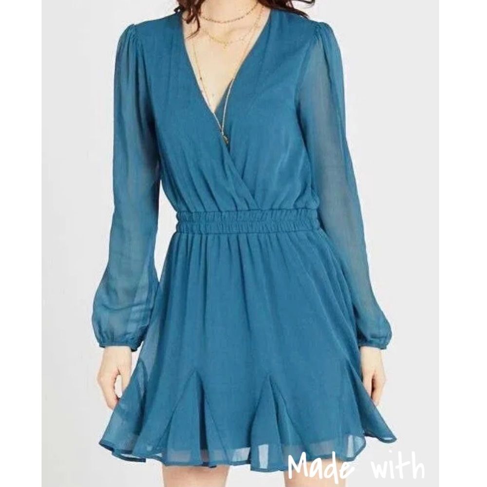 Altar’d state Ruffle blue chiffon dress